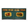 Antique Chinese Sideboard Teal Handpainted Peonies W185xD40xH85cm