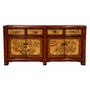 Antikes Chinesisches Sideboard Pfingstrosen Handbemalt B159xT42xH82cm