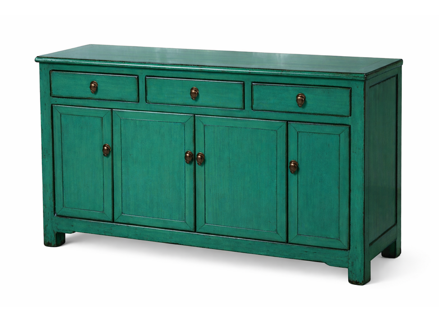 Antique Chinese Sideboard Aqua Green High Gloss W154xD40xH90cm