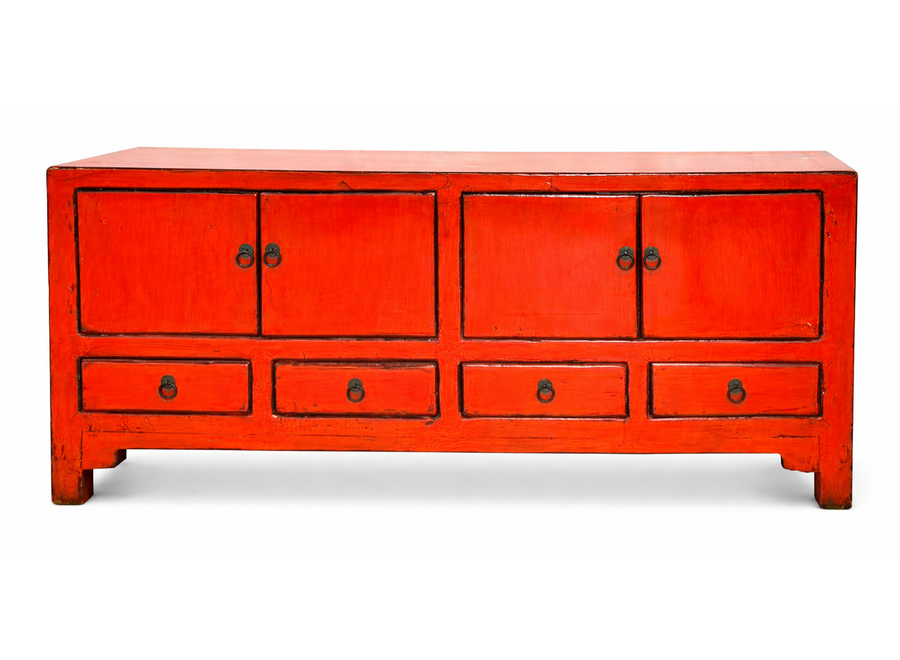 Mobile TV Cinese Antico Rosso Lucido L151xP39x54cm