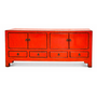 Antique Chinese TV Cabinet Red High Gloss W151xD39xH54cm