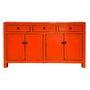 Antikes Chinesisches Sideboard Rot Hochglanz B145xT40xH88cm
