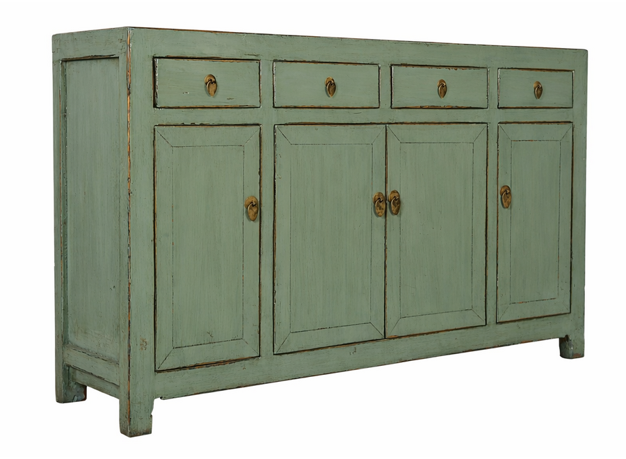 Buffet Chinois Ancien Menthe Haute Brillance L159xP40xH94cm
