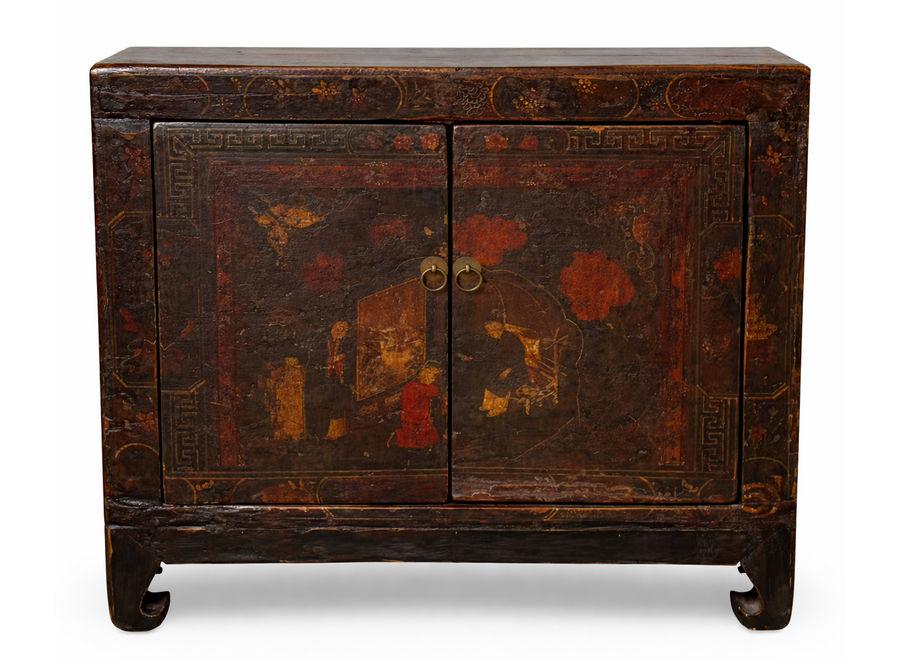 Armoire Chinoise Ancienne Peint à la Main L90xD38xH78cm