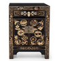 Table de Chevet Chinoise Noire Fleurs Peinte à la Main L40xP32xH60cm