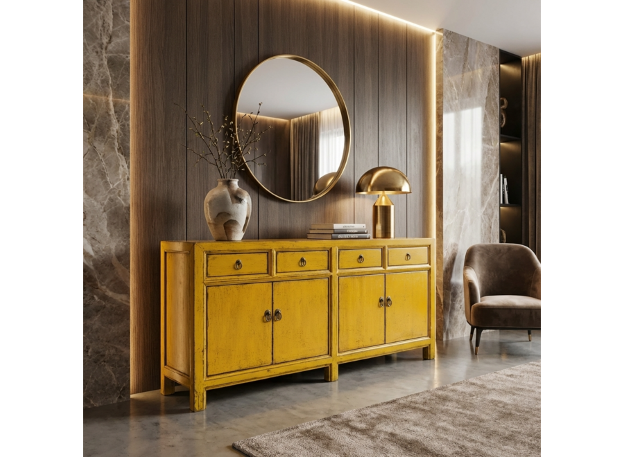 Antique Chinese Sideboard Yellow High Gloss W170xD42xH88cm