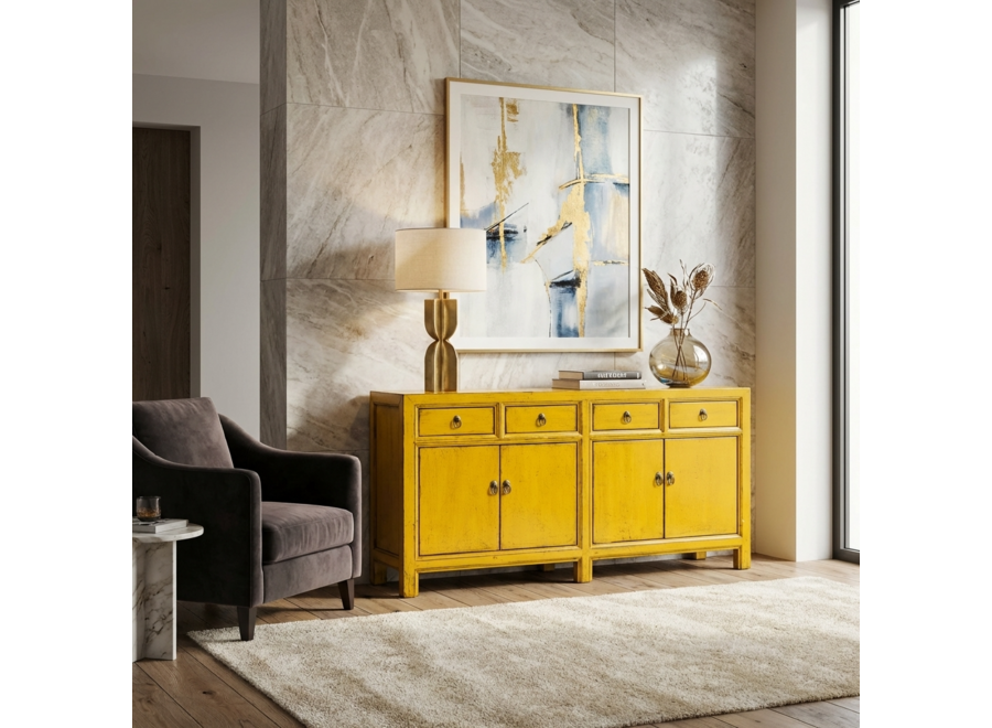 Antique Chinese Sideboard Yellow High Gloss W170xD42xH88cm