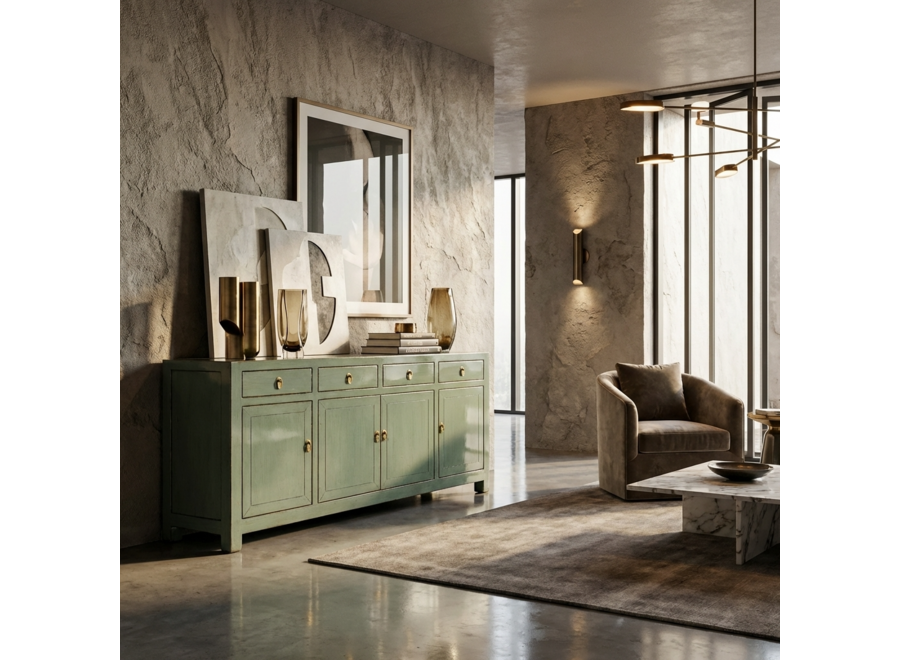 Credenza Cinese Antica Menta Lucida L159xP40xA94cm