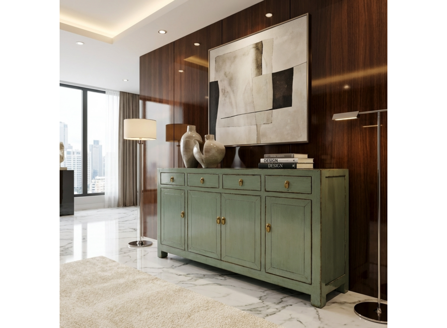Credenza Cinese Antica Menta Lucida L159xP40xA94cm