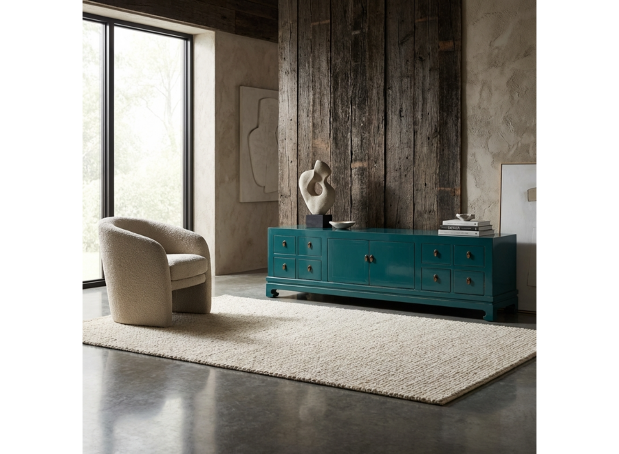 Mueble TV Chino Verde Azulado Alto Brillo An180xP40xAl50cm