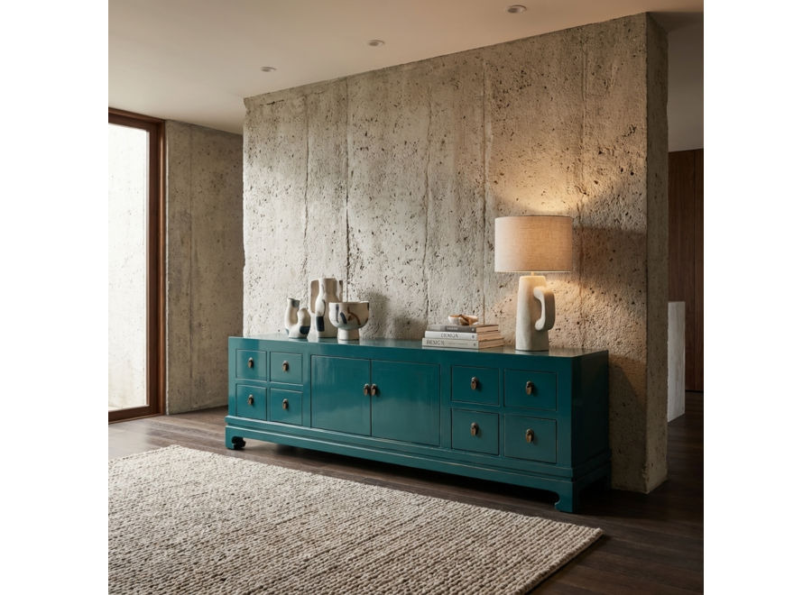 Chinese TV Cabinet Teal High Gloss W180xD40xH50cm