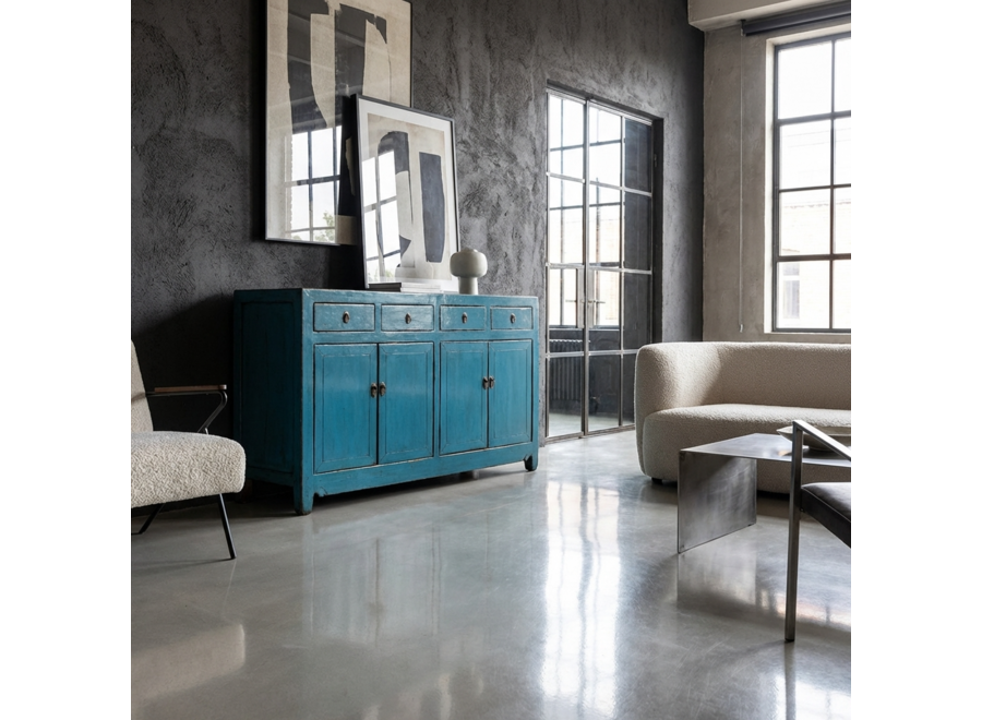 Antique Chinese Sideboard Blue High Gloss W154xD40xH93cm