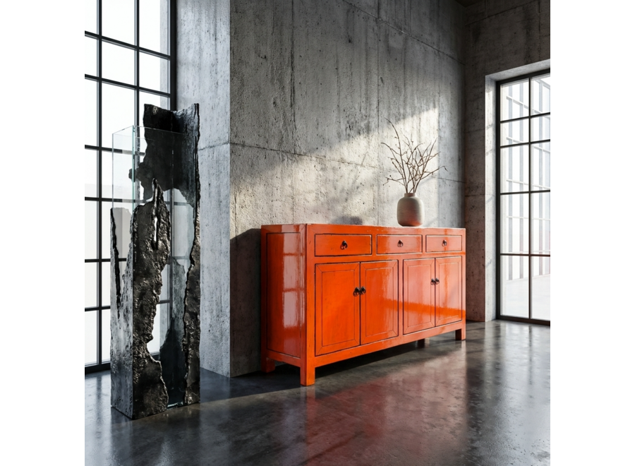 Antique Chinese Sideboard Red High Gloss W145xD40xH88cm