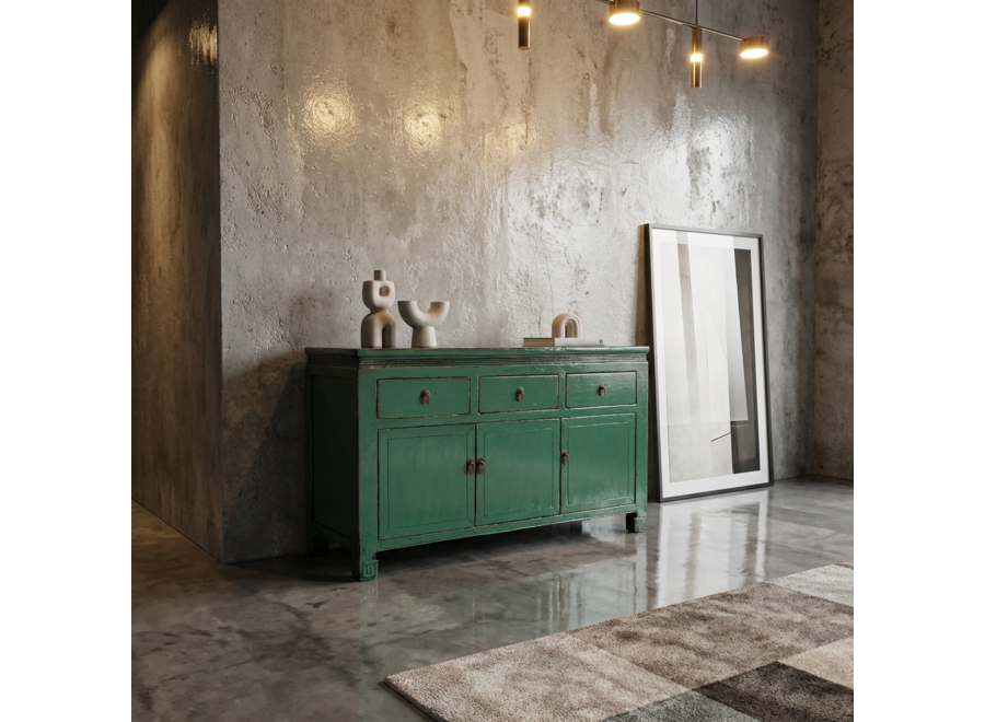 Credenza Cinese Antica Verde Acqua Lucida L143xP42xA85cm