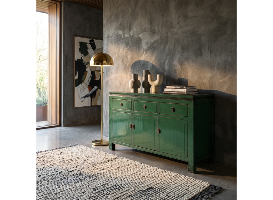 Antikes Chinesisches Sideboard Aquagrün Hochglanz B143xT42xH85cm