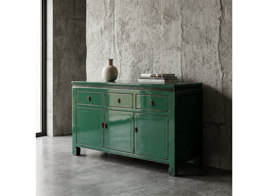 Antique Chinese Sideboard Aqua Green High Gloss W143xD42xH85cm