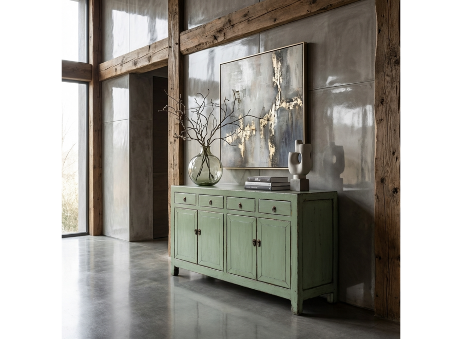 Aparador Chino Antiguo Menta Alto Brillo A157xP40xAlt90cm