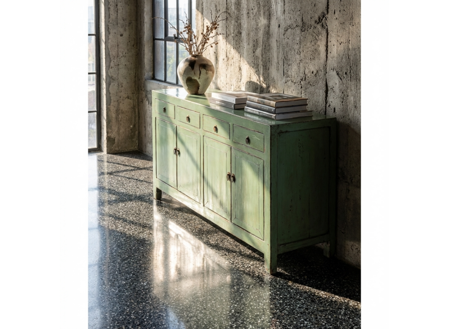 Antique Chinese Sideboard Mint High Gloss W157xD40xH90cm