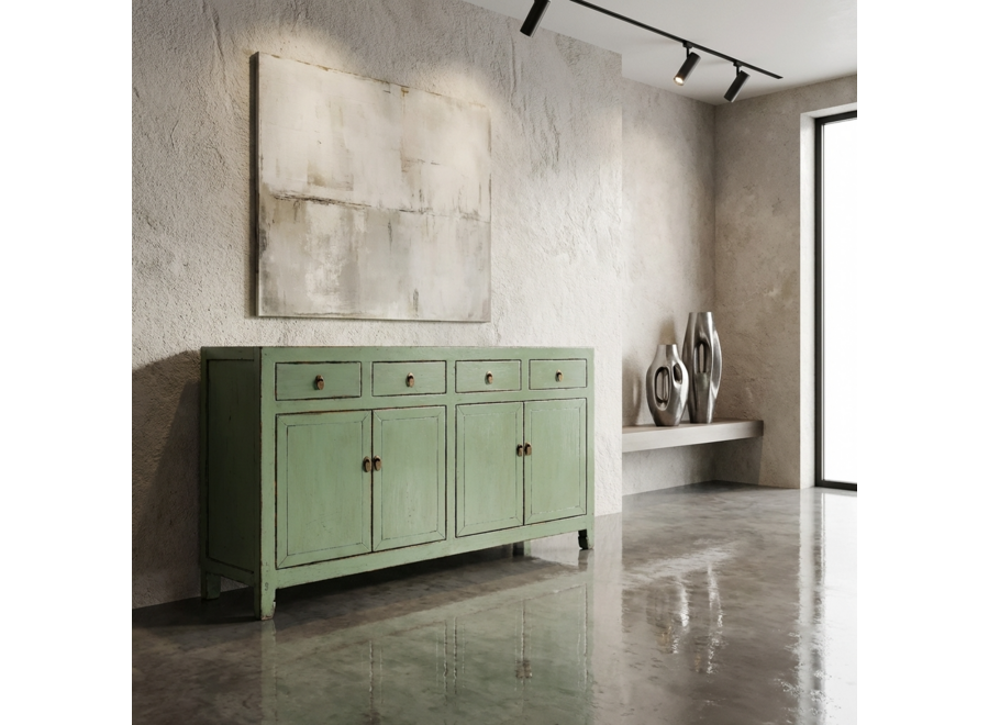 Aparador Chino Antiguo Menta Alto Brillo A157xP40xAlt90cm