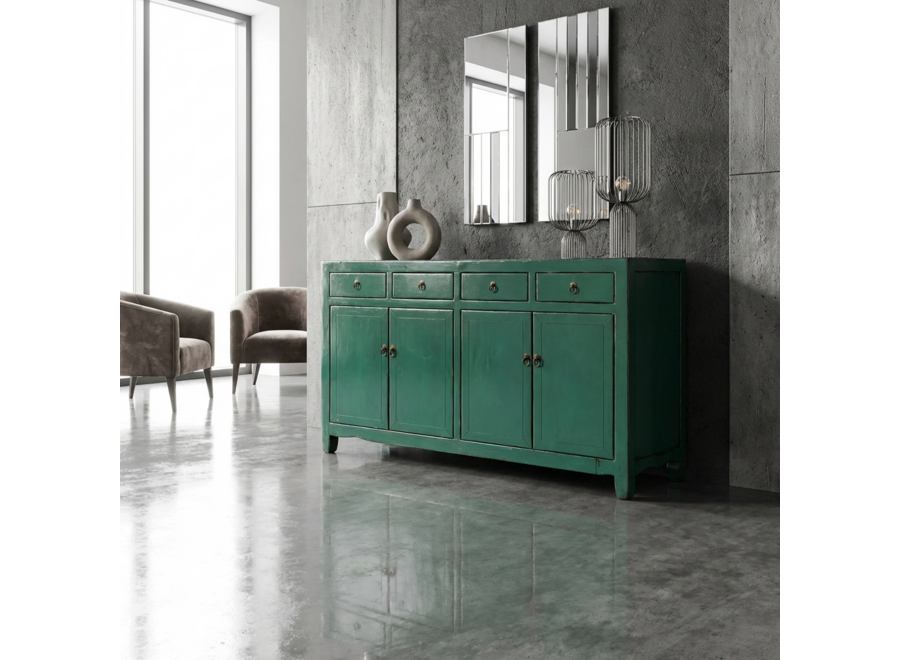 Antique Chinese Sideboard Aqua Green High Gloss W154xD39xH89cm
