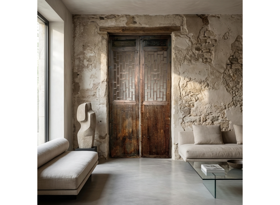 Antique Chinese Wooden Panel Set/2 B125xH257cm