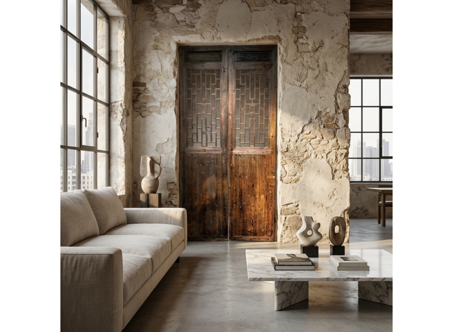 Antique Chinese Wooden Panel Set/2 B125xH257cm