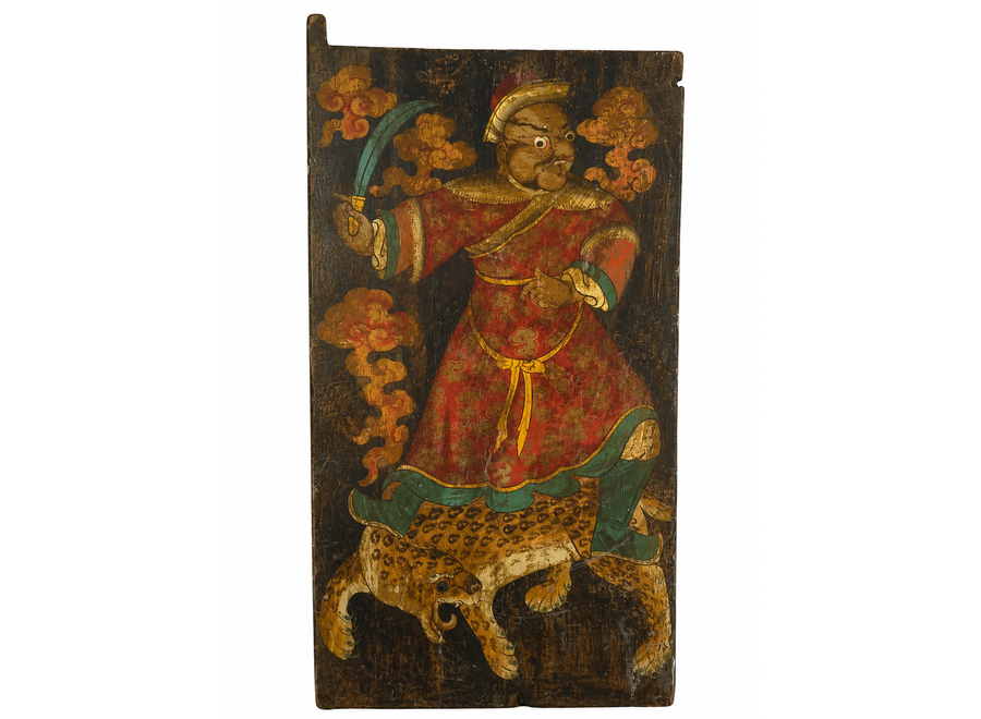 Antique Chinese Panel from Tibet Handpainted W74xH140cm
