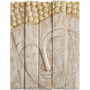 Thai Buddha Panel Handgefertigt Aus Massivem Baumstamm L150xH200cm