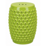 Ceramic Garden Stool Green Dots Handmade D33xH46cm