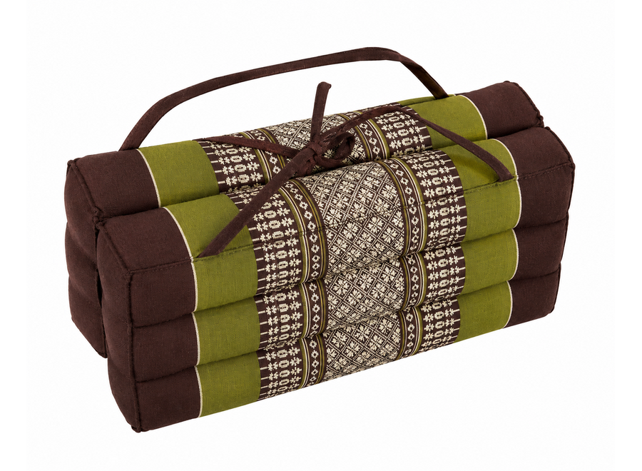 Thai Kissen Yoga Sitz 40x40x7cm (gefaltet) Meditation Kissenblock Kapok Grün