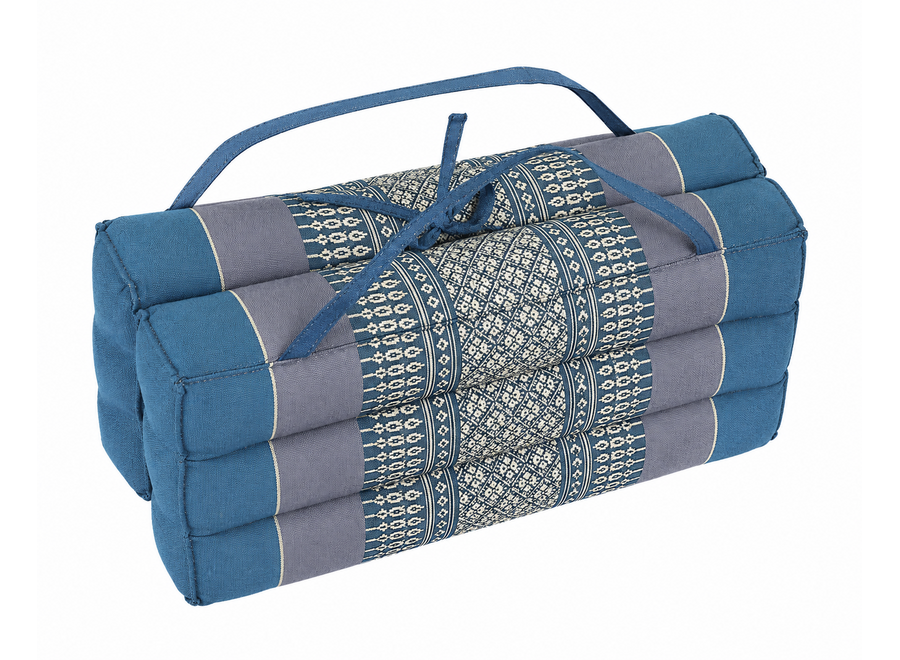 Thai Cushion Yogaseat 40x40x7cm (Folded) Meditation Pillow Block Kapok Blue
