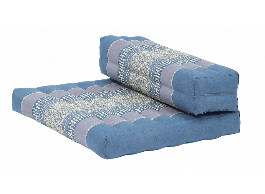Thai Cushion Yogaseat 50x75x12cm Foldable Meditation Mat Pillow Block Kapok Blue