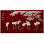 Lacquer Wall Art inlaid with Mother of Pearl Cranes Eternal Good Fortune W180xH90cm