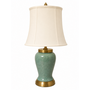 Lampe de table Chinoise Porcelaine Craquelée Menthe D40xH76cm