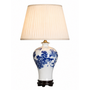 Lampada da Tavolo Cinese Porcellana Bianca Blu Paesaggio D38xA66cm