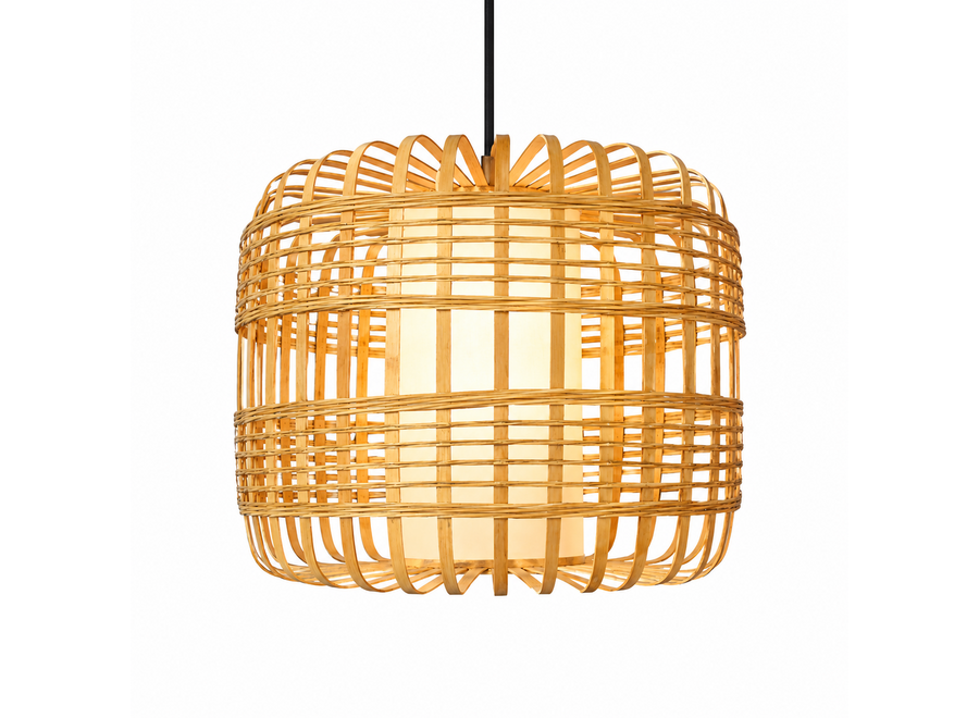 Bamboo Lampshade Pendant Light Handmade - Brittany D50xH40cm