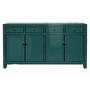 Buffet Chinois Ancien Teal Haute Brillance L154xP40xH93cm