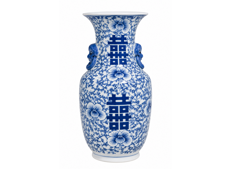Chinese Vase Blue White Double Happiness H41cm