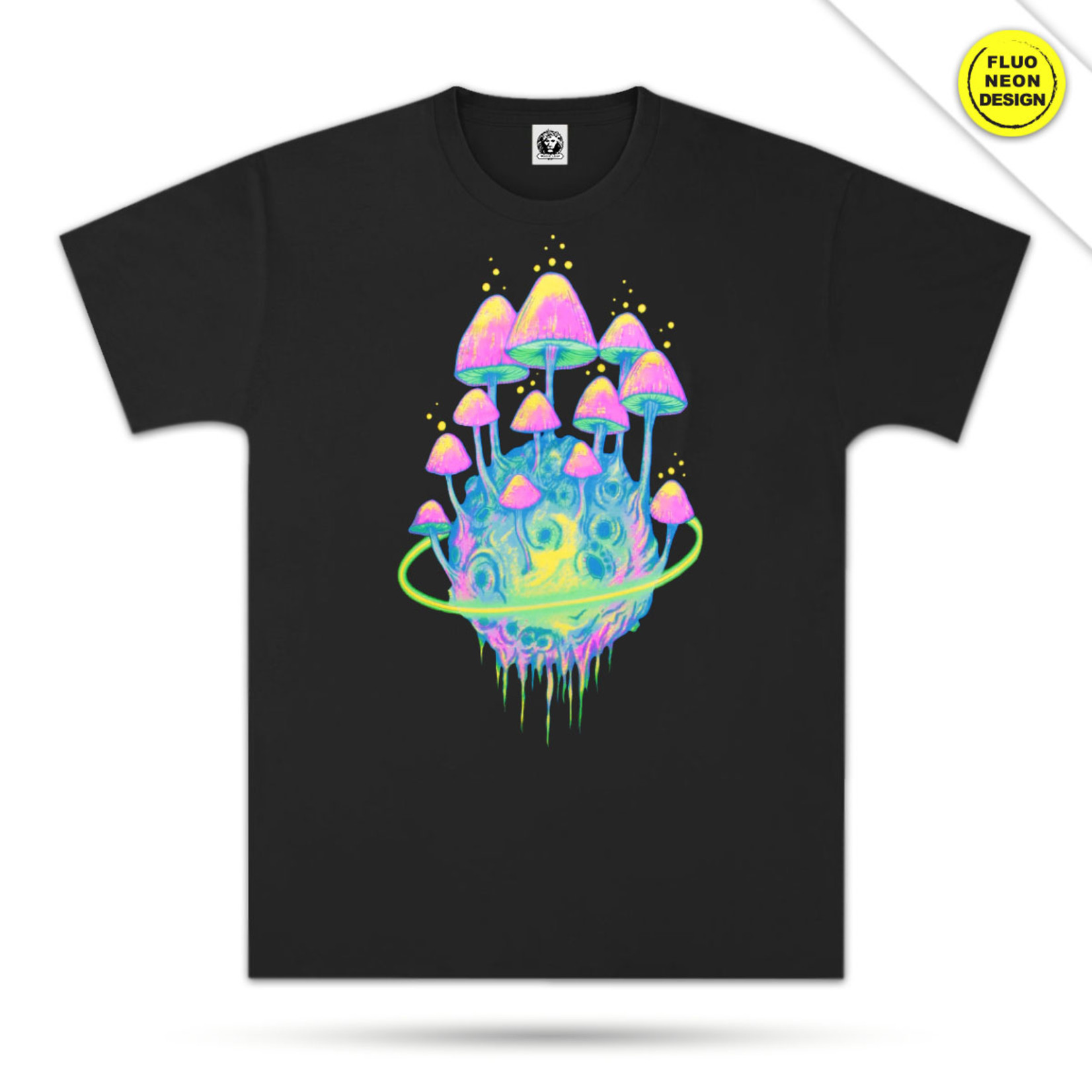 T-shirt Mushroom Neon Design M
