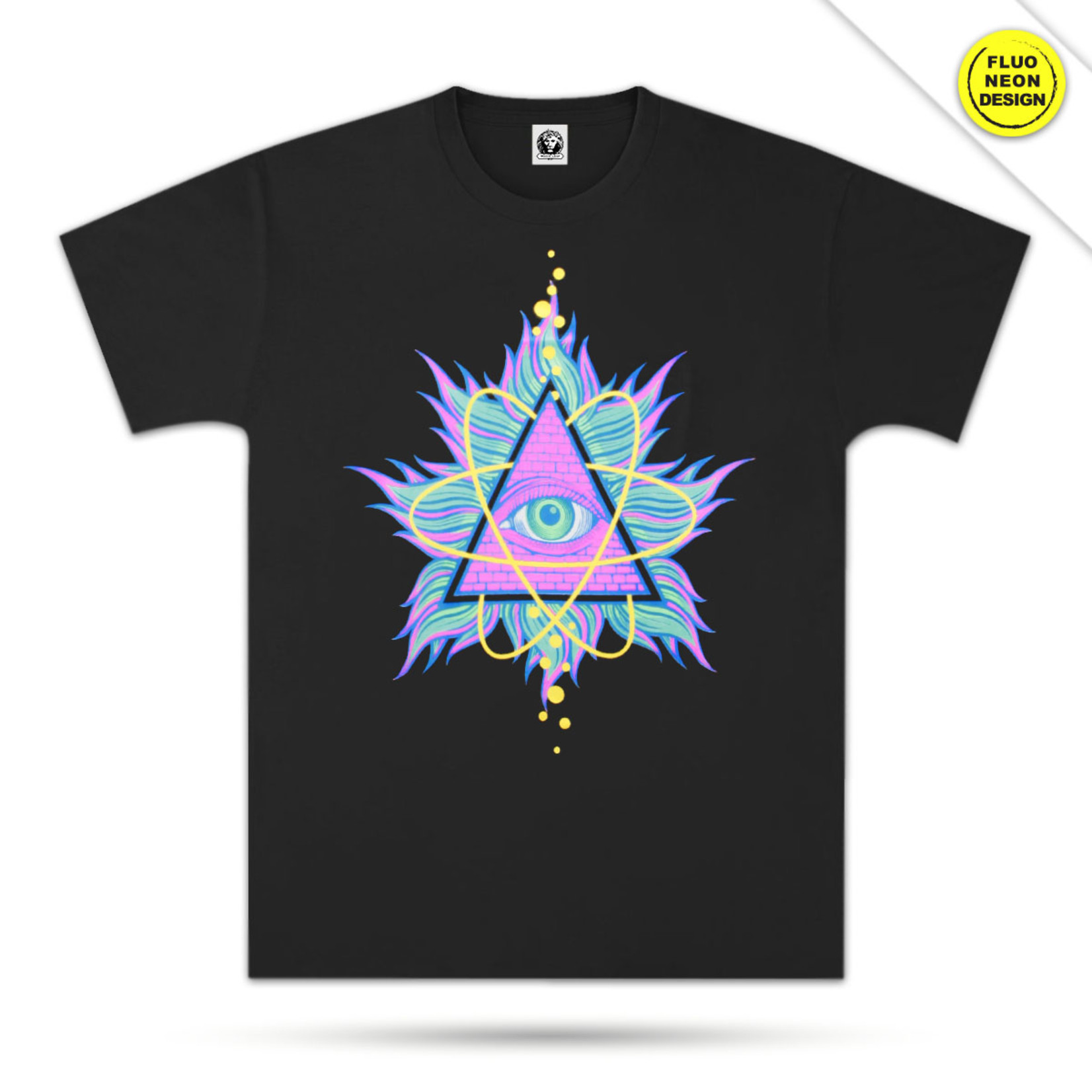 T-shirt Masonic Eye Neon Design L
