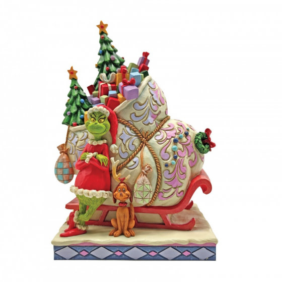 Figurine: Grinch - Sleigh With Max