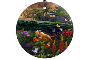 Hanging Glass: Young Simba and Nala - Lion King Return to Pride Rock