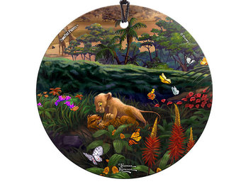 Hanging Glass: Young Simba and Nala - Lion King Return to Pride Rock