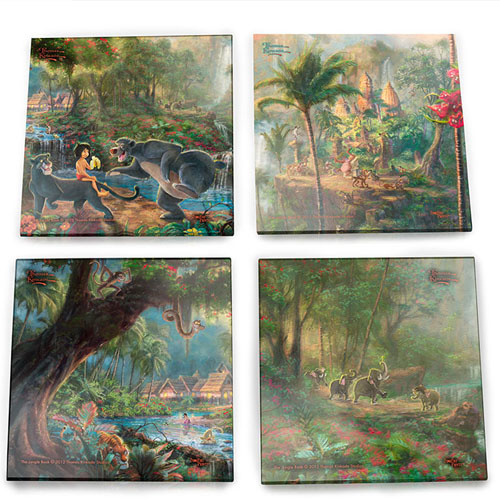 4 Glazen onderzetters: The Jungle Book
