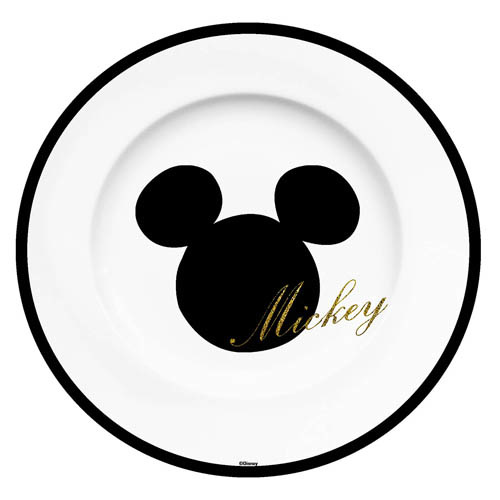 Bord: Mickey - Gold Glitter