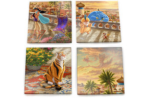 4 Glazen onderzetters: Jasmine - Dancing in the Desert Sunset