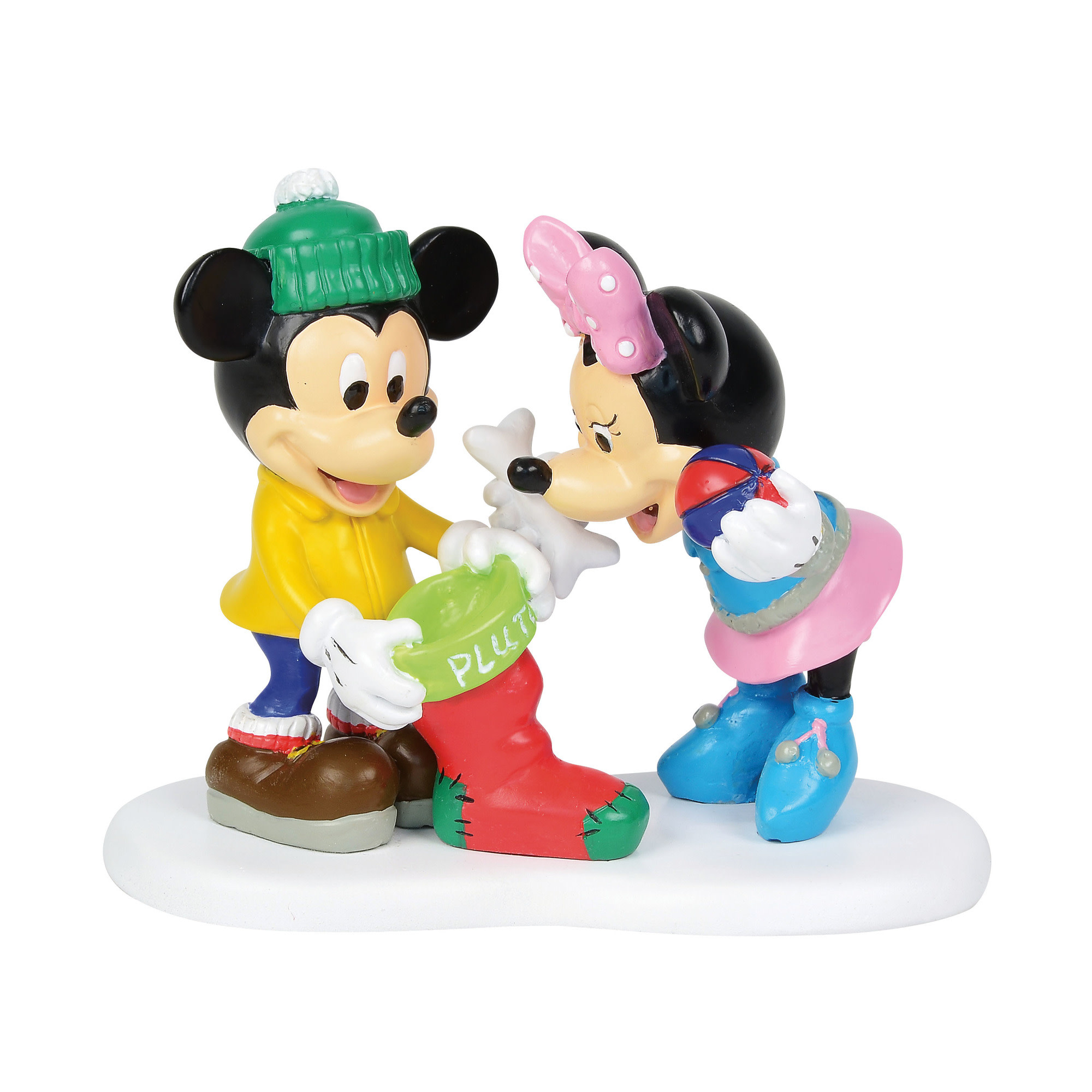 Figurine: Mickey & Minnie Mouse - Christmas Treats For Pluto