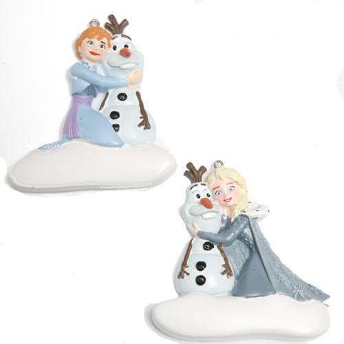 2 Hanging Ornaments 3D: Anna, Elsa & olaf