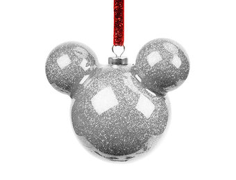 Kerstbal: Mickey Mouse - Icon Silver Glitter