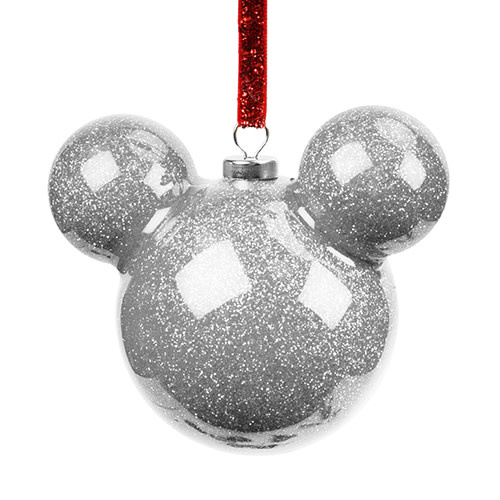 Kerstbal: Mickey - Silver Glitter Magical Gifts